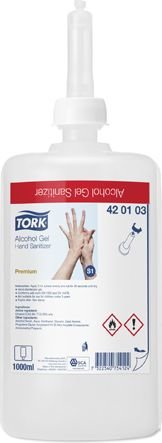 *Roku dezinfekcijas līdzeklis Tork PREMIUM HANDSANITIZER ALCOHOL GEL S1 sistēmai, 1 litrs
