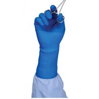 NOLIKTAVĀ! Sertificēti augstas kvalitātes STERILI ķirurģiskie LATEKSA gumijas cimdi Protexis™, nepūderēti, izmērs 7.0, zili, apakšcimdi/Protexis™ Latex Surgical Gloves