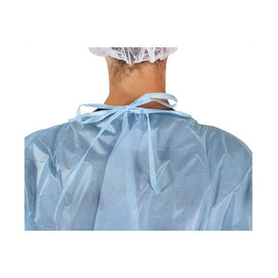 NOLIKTAVĀ! *Vienreizējās lietošanas/ vienreizlietojams medicīnisks ūdensizturīgs halāts ABENA, zils, 142 x 150 cm (garums x platums), izmērs XL, 1 gab.