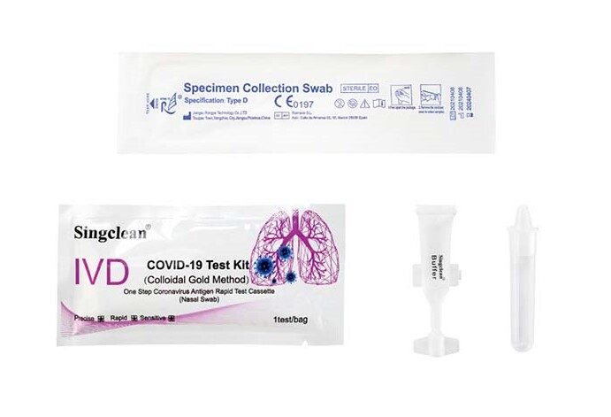 Singclean, ātrais SARS-CoV-2 COVID-19 paškontroles antigēna tests, 1 gab. / covid tests. Antigēna noteikšana ar deguna uztriepēm