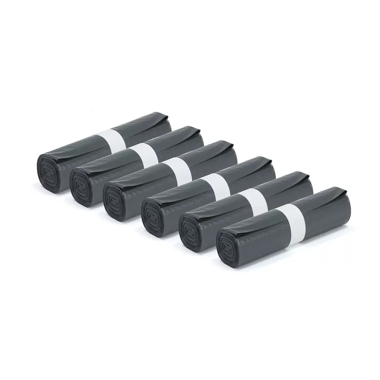 Atkritumu maisi 6 ruļļi (25 gab./rullis), 110 L, melni