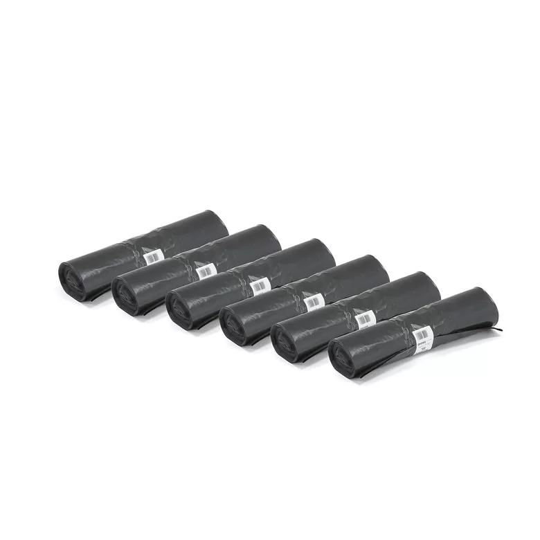 Atkritumu maisi 6 ruļļi (25 gab./rullis), 60 L, melni