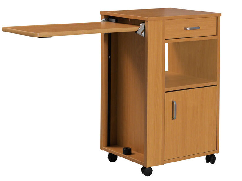 Koka galdiņš, skapītis. Izvelkama paplāte. Izmērs: 50 x 33 x augstums 85 cm. Tips:  Medicīnas ierīce   Klase:  I