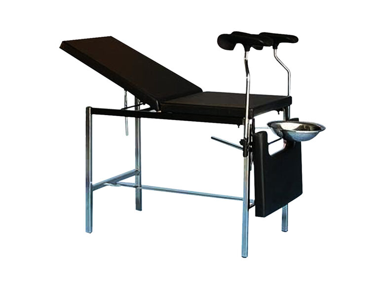 Ginekoloģiskā gulta / krēsls. Maksimālā slodze: 110 kg. Komplektā ar bļodu Ø 31 cm un kāju turētājiem. Tips:  Medicīnas ierīce   Klase:  I