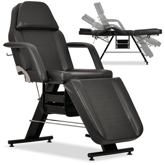 Ārstniecības krēsls ar divām iebūvētām atvilktnēm instrumentiem un piederumiem. Noņemami roku balsti. Divkārša fiksācijas regulēšanas sistēma. Ar papīra ruļļa turētāju. Maksimālā slodze: 175 kg