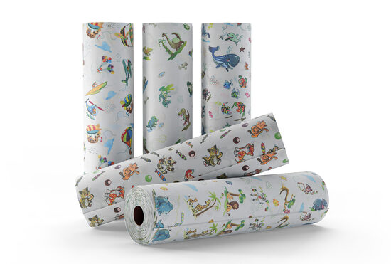 Hospitāļu / kušetes papīra rullis KidsRoll ar zīmējumiem, 50cmx 46m. medical bed sheets