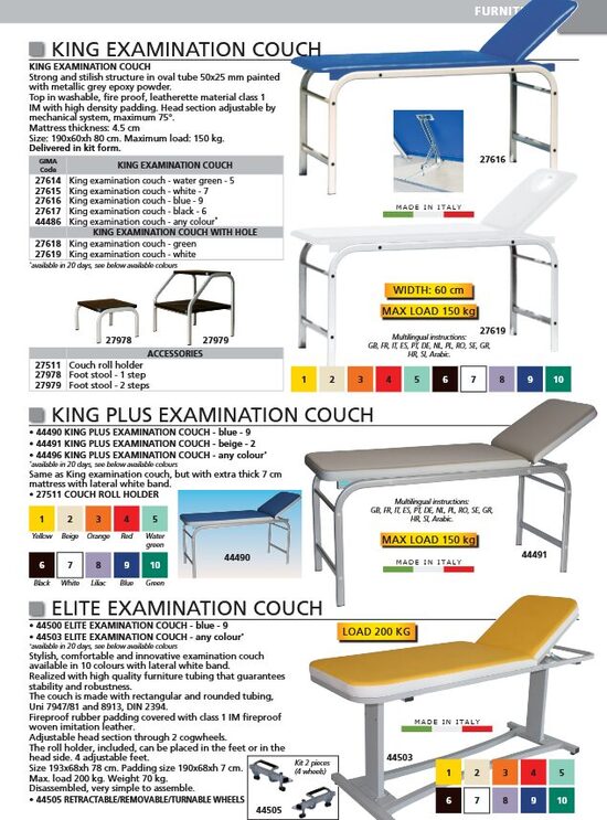 KING EXAMINATION COUCH. KING PLUS EXAMINATION COUCH. ELITE EXAMINATION COUCH. Cenas un pieejamība pēc pieprasījuma