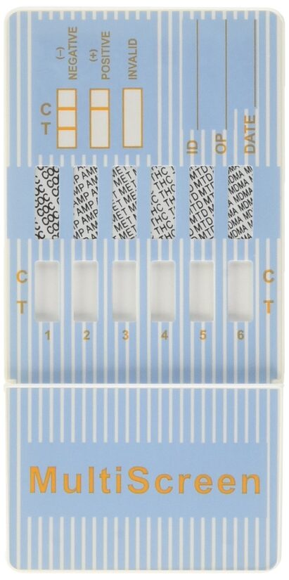 MULTI DRUG PANEL TESTS - 12 drugs (amfetamīns, kokaīns, marihuāna, kanabiss, metamfetamīns, opiāti, fenciklidīns, barbiturāti, benzodiazepīni, ekstazī, morfīns 300, metadons, tricikliskie antidepresanti), 25 gab. Tips: IVD — profesionālai lietošanai
