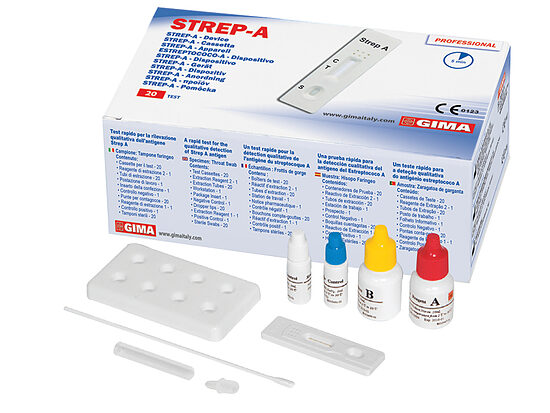 STREP-A TESTS, 20 testi. Tips: IVD – profesionālai lietošanai Klase: B