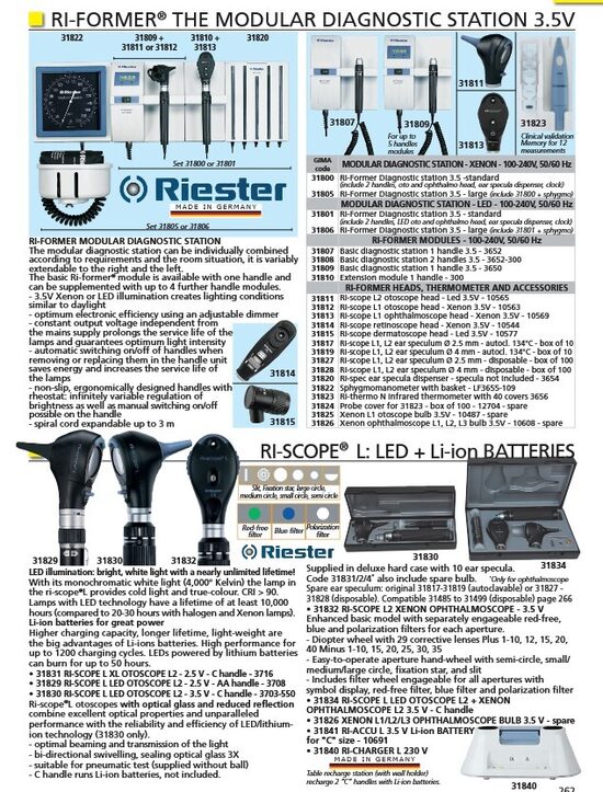 RI-FORMER® THE MODULAR DIAGNOSTIC STATION 3.5V. RI-SCOPE® L: LED + Li-ion BATTERIES. Cenas un pieejamība pēc pieprasījuma