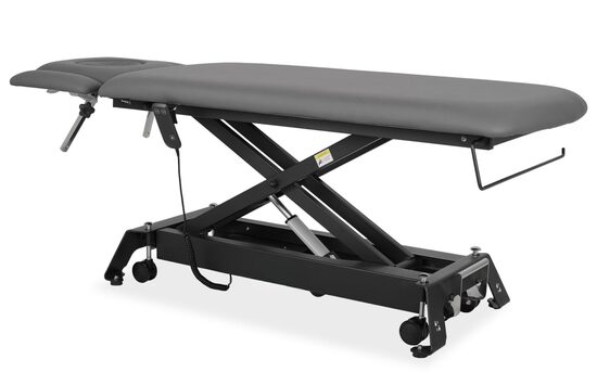 4 segmentu ārstēšanas galds procedūrām un medicīniskām pārbaudēm, diagnostikas procedūrām, masāžai, rehabilitācijai un manuālajai terapijai. ELEKTRISKS. Maksimālā pieļaujamā slodze: 200 kg. Sertificēta medicīnas ierīce