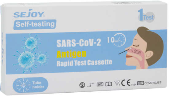 *Sejoy ātrais SARS-CoV-2 COVID-19 paškontroles antigēna tests / covid tests. Antigēna noteikšana ar deguna uztriepēm