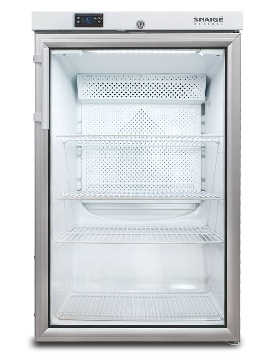 Medicīniskais ledusskapis Snaigė Medical. Neto ietilpība: 100 litri. Ārējie izmēri: 870 x 560 x 620 mm