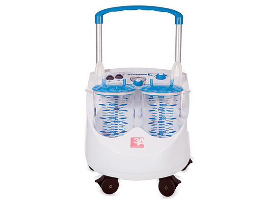 3A HEALTH CARE S.r.l. MAXI ASPEED aspirācijas sūknis, aspirators 60 l/min ar 2 × 4 l savācējtraukiem un kājas slēdzi. Tips: Medicīnas ierīce Klase: II A