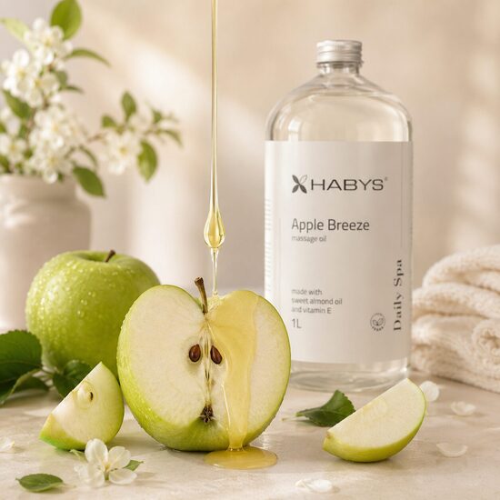 Daily Spa Apple Breeze masāžas eļļa. Piemērota masāžai, kā arī ikdienas ķermeņa kopšanai. 1000 ml