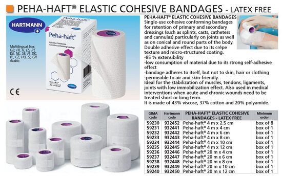 PEHA-HAFT® ELASTIC COHESIVE BANDAGES - LATEX FREE. Cenas un pieejamība pēc pieprasījuma