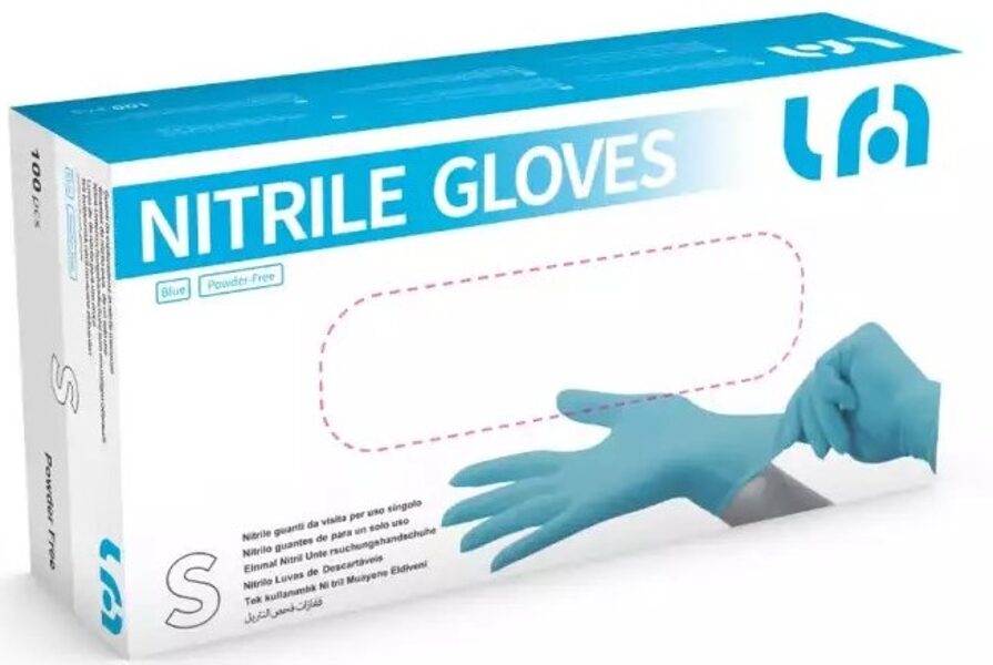 Pieejami visi izmēri! Nitrila gumijas cimdi LYNCMED, nepūderēti, 100 gab., zili, S, M, L vai XL izmērs/Disposable nitrile gloves