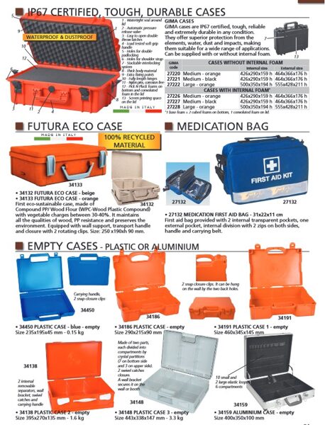 IP67 CERTIFIED, TOUGH, DURABLE CASES, FUTURA ECO CASE, MEDICATION BAG, EMPTY CASES - PLASTIC OR ALUMINIUM. Cenas un pieejamība pēc pieprasījuma