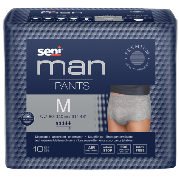 Uzsūcoša apakšveļa / autiņbiksītes vīriešiem Seni Man Pants, 10 gab.