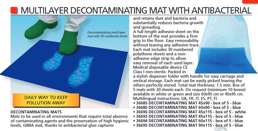 MULTILAYER DECONTAMINATING MAT WITH ANTIBACTERIAL. Cenas un pieejamība pēc pieprasījuma