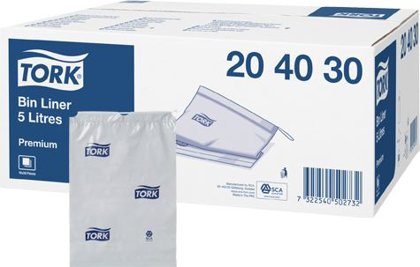Sanitārie atkritumu maisi TORK, 5 litri, 50 gab., pelēki