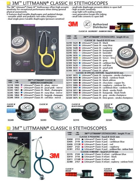 3M™ LITTMANN® CLASSIC III STETHOSCOPES. 3M™ LITTMANN® CLASSIC II STETHOSCOPES. Cenas un pieejamība pēc pieprasījuma