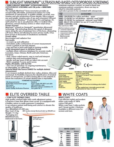 2024 gada 2.pusgada jaunākie produkti - UZ ULTRASKAŅU BALSTĪTS OSTEOPOROZES SKRĪNINGS, VIRSGULTAS GALDS, HALĀTI