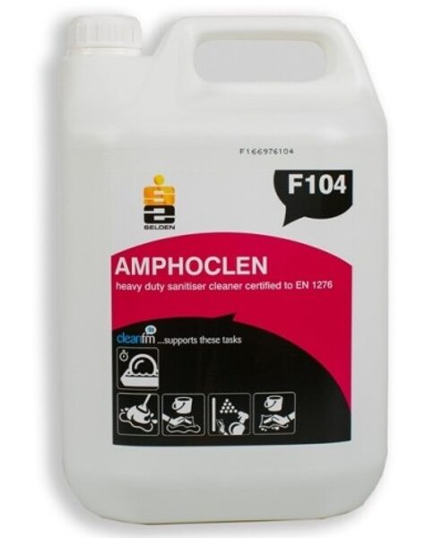 Tīrīšanas un dezinfekcijas līdzeklis dažāda veida virsmām, grīdām F104 Amphoclen, 5 litri