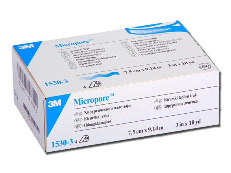 *MICROPORE 3M - h 76 mm x 9,14 m. Hipoalerģiska papīra lente, 4 ruļļi. Tips: Medicīnas ierīce Klase: I