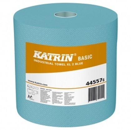 *Industriālais papīrs zils KATRIN Basic XL, 2 kārtas, 190 m, zils, perforēts, 2 ruļļi, 445576