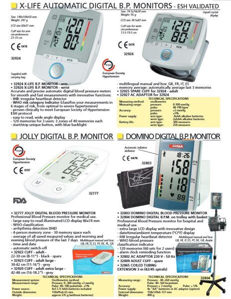 X-LIFE AUTOMATIC DIGITAL B.P. MONITORS - ESH VALIDATED. JOLLY DIGITAL B.P. MONITOR. DOMINO DIGITAL B.P. MONITOR. Cenas un pieejamība pēc pieprasījuma 