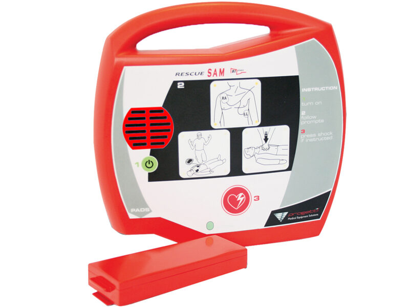 *Pusautomātiskais defibrilators RESCUE SAM AED. Paredzēts publiskai lietošanai minimāli apmācītiem cilvēkiem. Veids: Medicīnas ierīce  Klase: II B