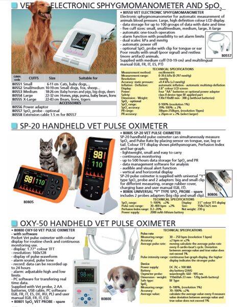 VET PULSE OXIMETER,  VET ELECTRONIC SPHYGMOMANOMETER