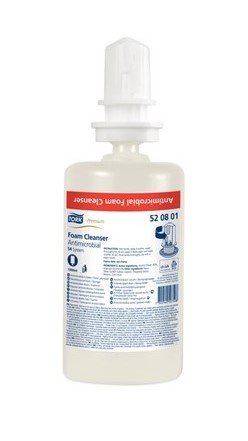 *Antibakteriālās putu ziepes TORK PREMIUM CLEANSER ANTIMICROBIAL S4 sistēmai, 1 litrs 520800