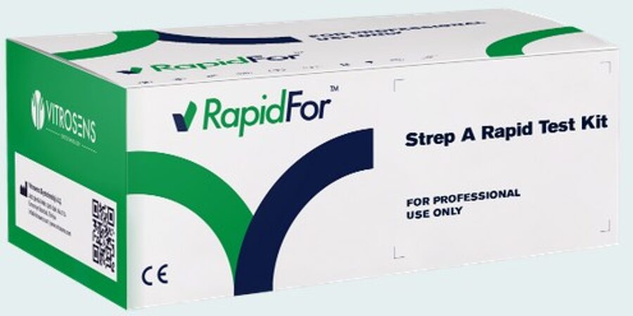 Strep A Rapid Test Kit (A grupas Streptokoka eksprestesti). Antigēna noteikšanai iztriepē no rīkles, 25 gab.