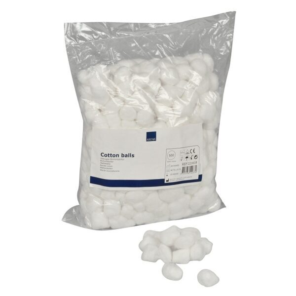 *Vates tamponi / bumbiņas, nesterilas, 100% kokvilna, 0,5 grami, 500 gab.