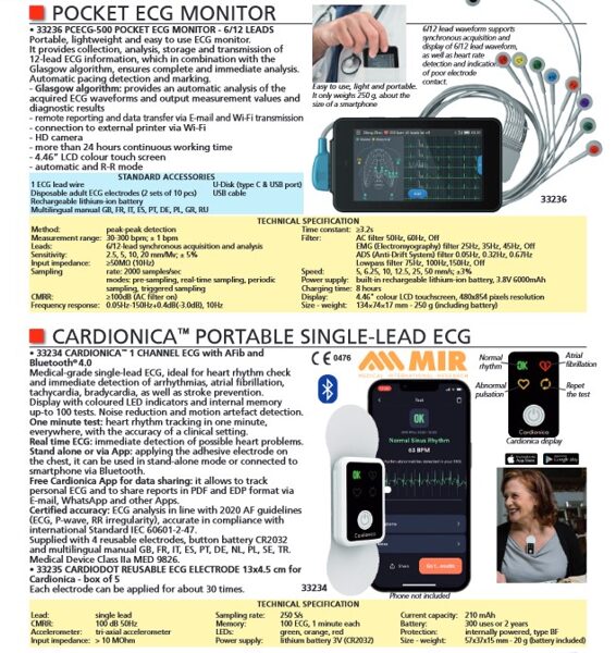 2024 gada 2.pusgada jaunākie produkti - KABATAS EKG MONITORS, PORTABLE SINGLE-LEAD ECG