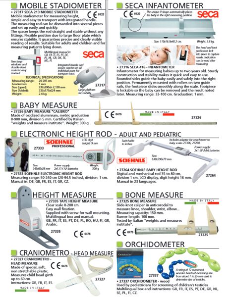 MOBILE STADIOMETER, INFANTOMETER, BABY MEASURE, ELECTRONIC HEIGHT ROD - ADULT AND PEDIATRIC, BONE MEASURE, CRANIOMETRO - HEAD MEASURE, ORCHIDOMETER. Cenas un pieejamība pēc pieprasījuma 