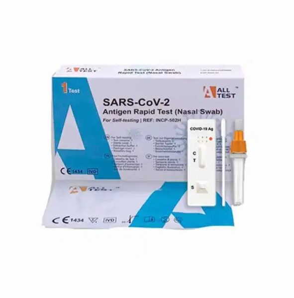 Alltest, ātrais SARS-CoV-2 COVID-19 paškontroles antigēna tests, 1 gab. / covid tests. Antigēna noteikšana ar deguna uztriepēm