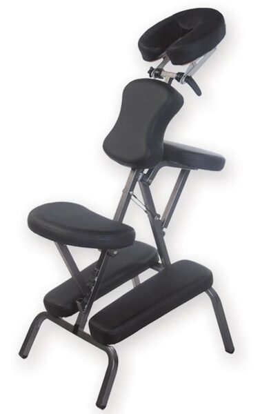 Masāžas krēsls, salokāms, metāla rāmis, melns
