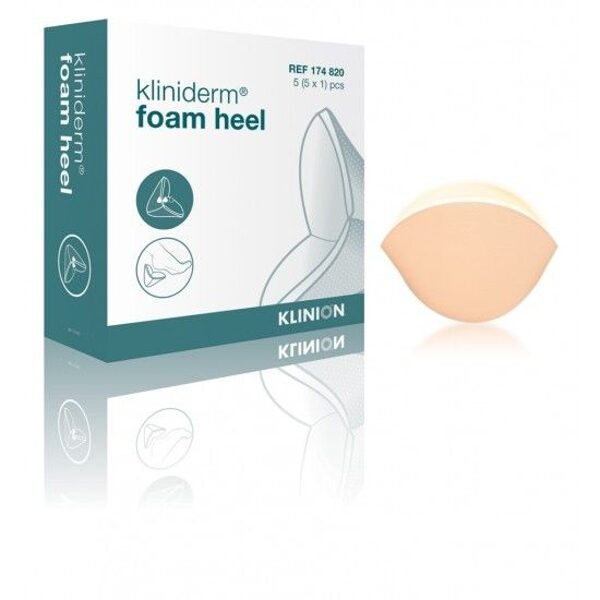 *KLINIDERM putu pārsējs papēdim brūču, čūlu, arī izgulējumu ārstēšanai un profilaksei, 5 gab.