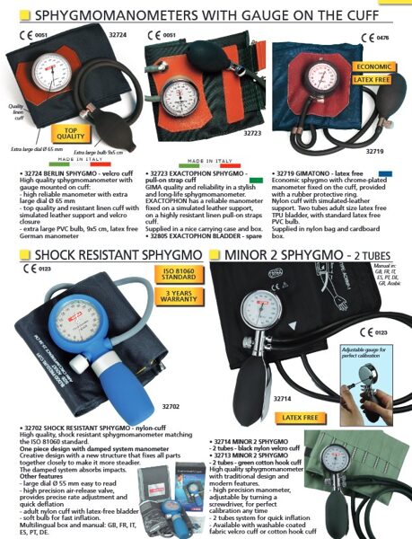 SPHYGMOMANOMETERS WITH GAUGE ON THE CUFF. SHOCK RESISTANT SPHYGMO. MINOR 2 SPHYGMO - 2 TUBES. Cenas un pieejamība pēc pieprasījuma