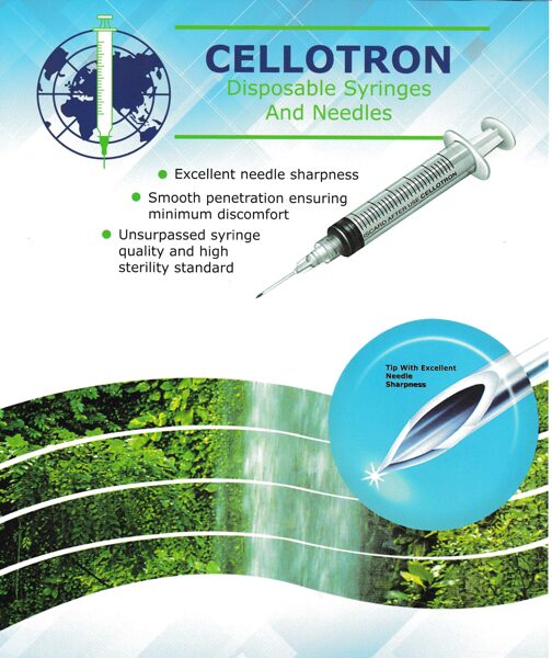*Šļirce CELLOTRON, ar adatu, sterila, 1ml, 27G X 1⁄2. / Disposable syringe