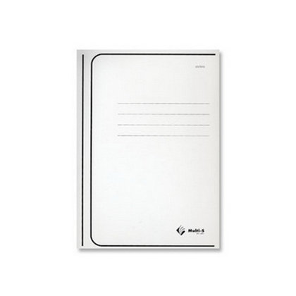 Arhīva vāks bez ātršuvēja Multi-S A4, kartona, ar apdruku, balts