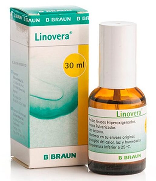 Linovera hiperoksigenētu taukskābju šķīdums, lieto 1.pakāpes izgulējumu (spiediena čūlu) profilaksei un ārstēšanai, 30 ml