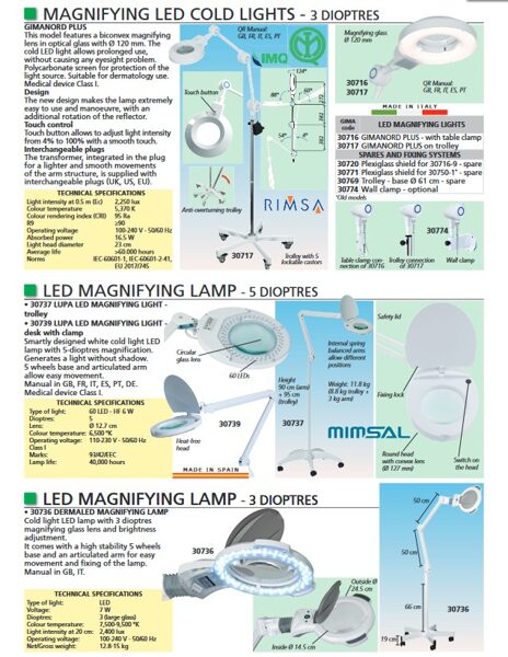 MAGNIFYING LED COLD LIGHTS - 3 DIOPTRES, LED MAGNIFYING LAMP - 5 DIOPTRES, LED MAGNIFYING LAMP - 3 DIOPTRES