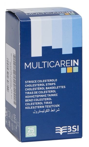 *Holesterīna stripi/testa strēmeles Multicarein, 25 gab. + 1 mikroshēma 
