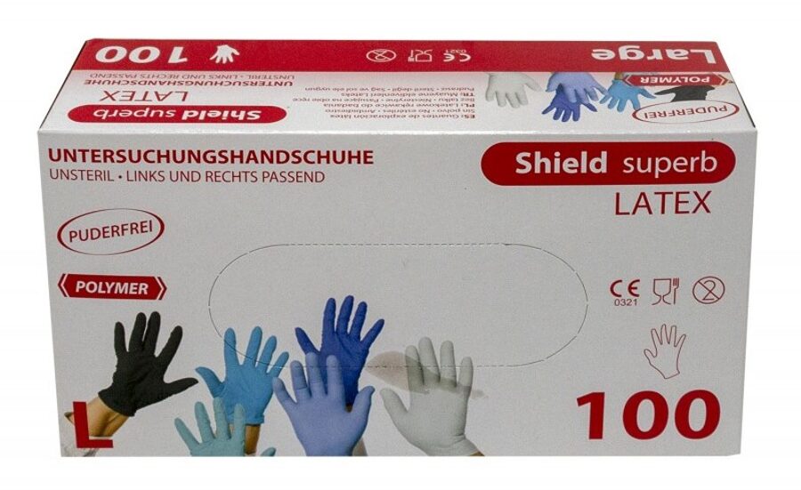 Nepūderēti LATEKSA gumijas cimdi, 100 gab., balti /Disposable latex gloves
