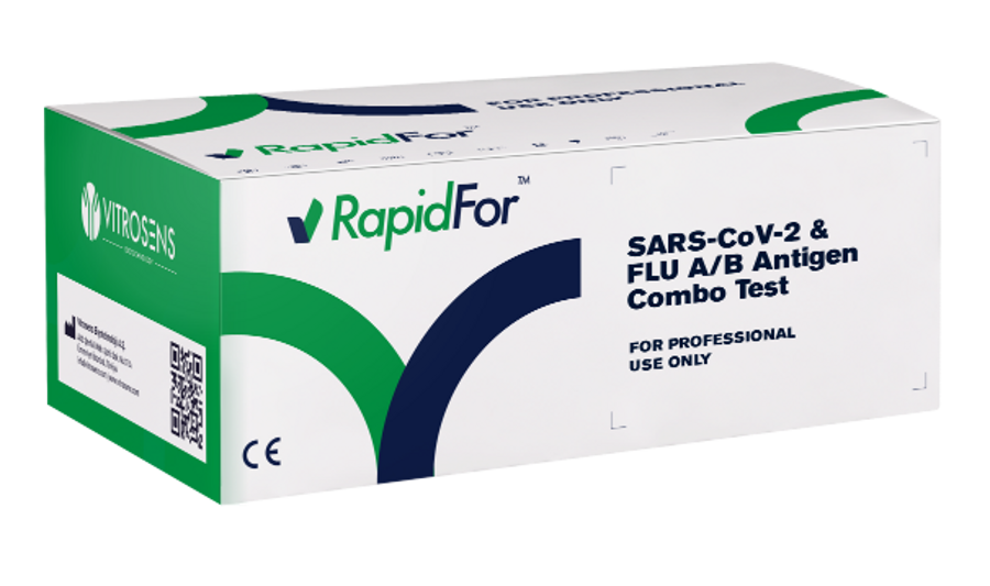 SARS-CoV-2 COVID - 19 FLU A/B Antigen Combo Test Kit (SARS-CoV-2, A un B tipu gripas vīrusu eksprestesti), 25 gab.