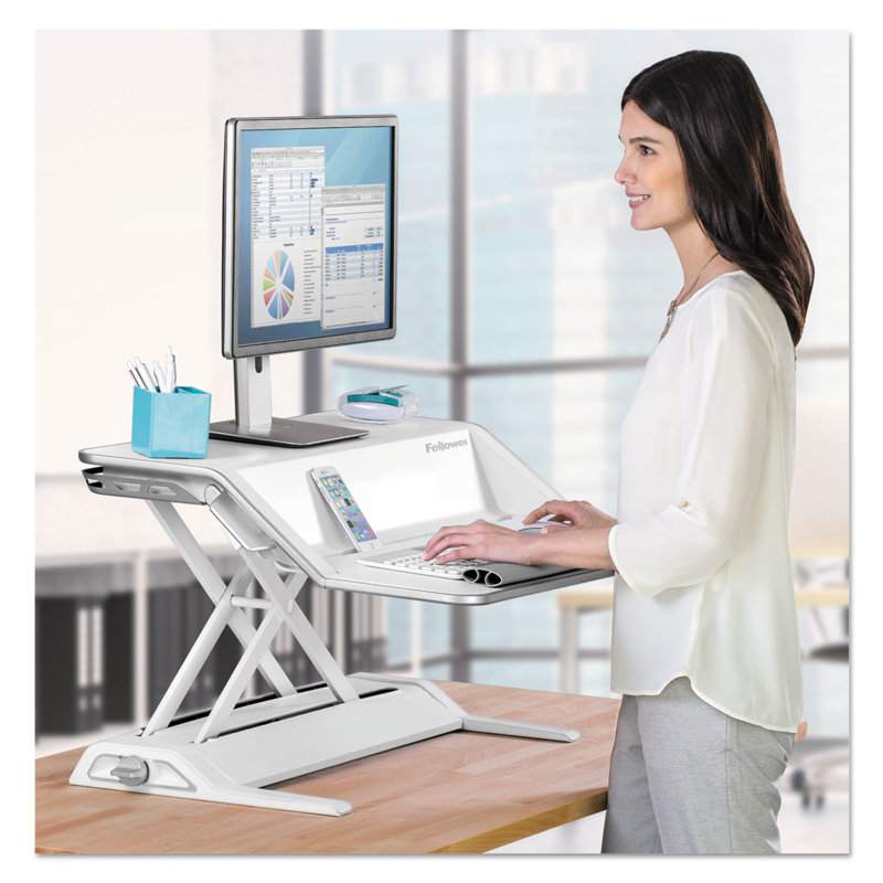 Fellowes Lotus™ Sit-Stand Workstation – White